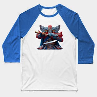 Cat samurai Baseball T-Shirt